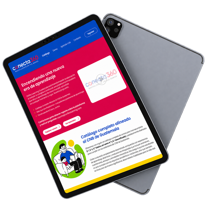 Tabletas mostrando la plataforma Conecta 360